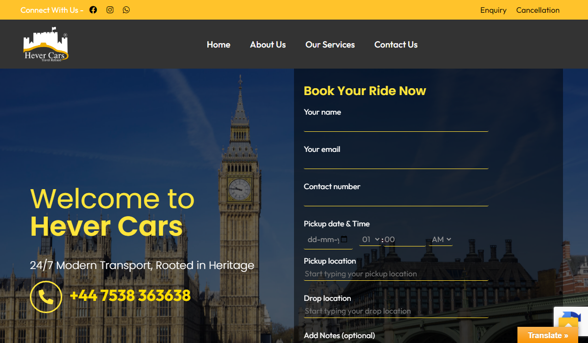 Hever Cars website