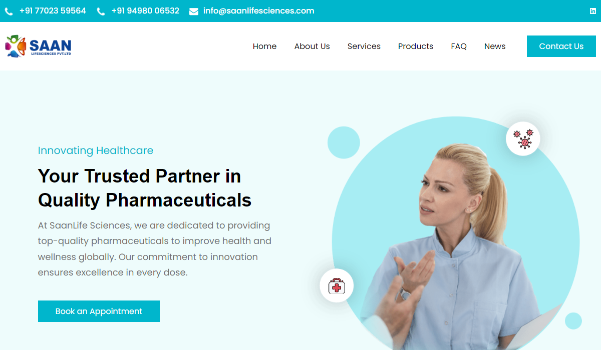 SAAN Life Sciences website